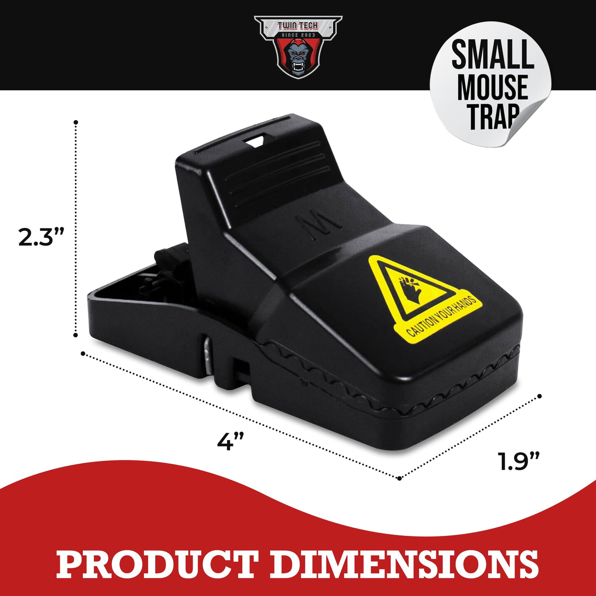TwinTech Large Rat Traps – Reusable Touch-Free Snap Traps for Rats & Mice (12 Pack)