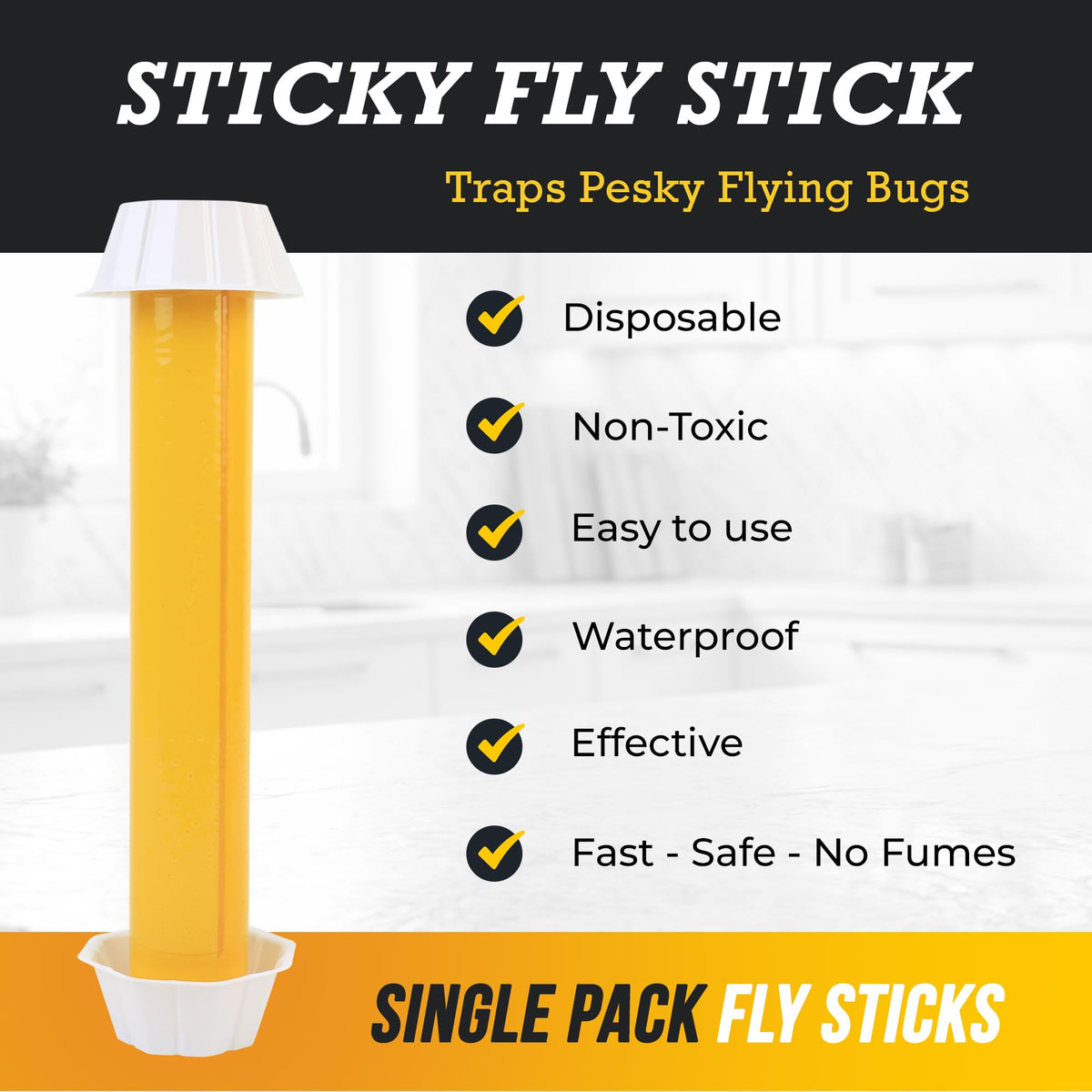 TwinTech Hanging Sticky Fly Traps | Sticky Fly Traps for Outdoors & Indoors to Control House Flies, Moths, & Other Flying Insects | Disposable and Easy-to-Use with Strong Stickiness | Pack of 4