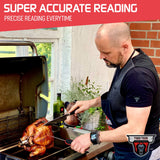 TwinTech Instant-Read Meat Thermometer with Magnet & Backlight – Red