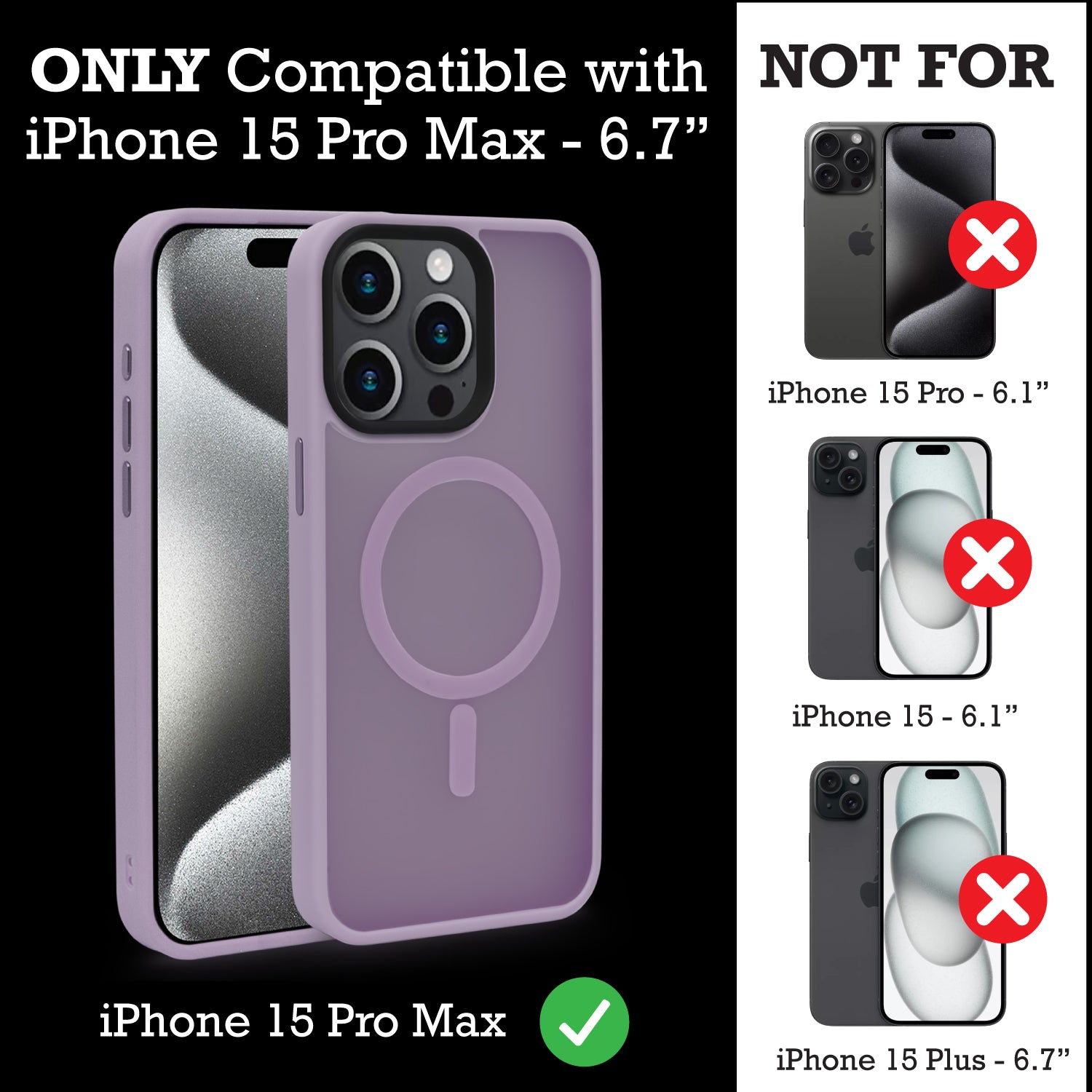 Translucent Phone Case for iPhone 15 Pro Max | Light Purple