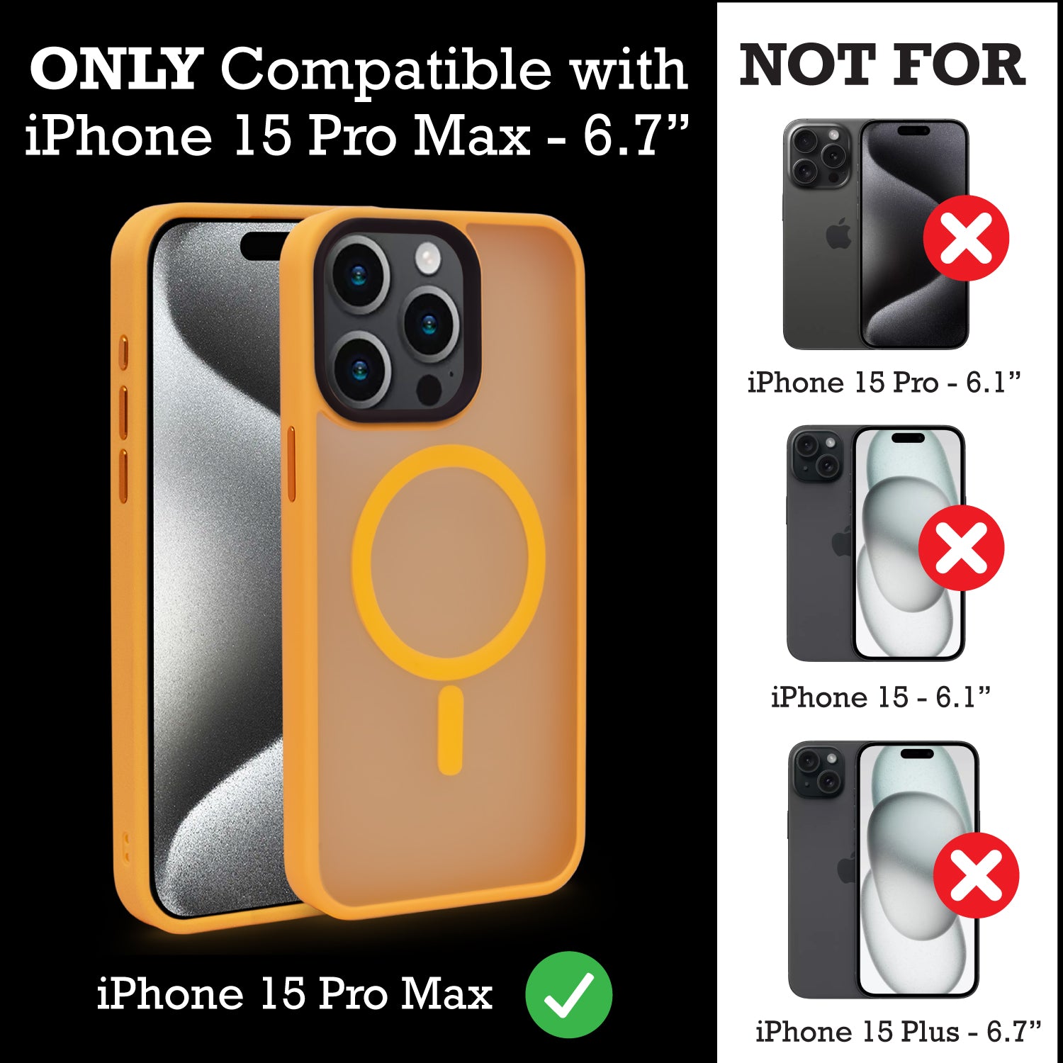 Translucent Phone Case for iPhone 15 Pro Max | Orange