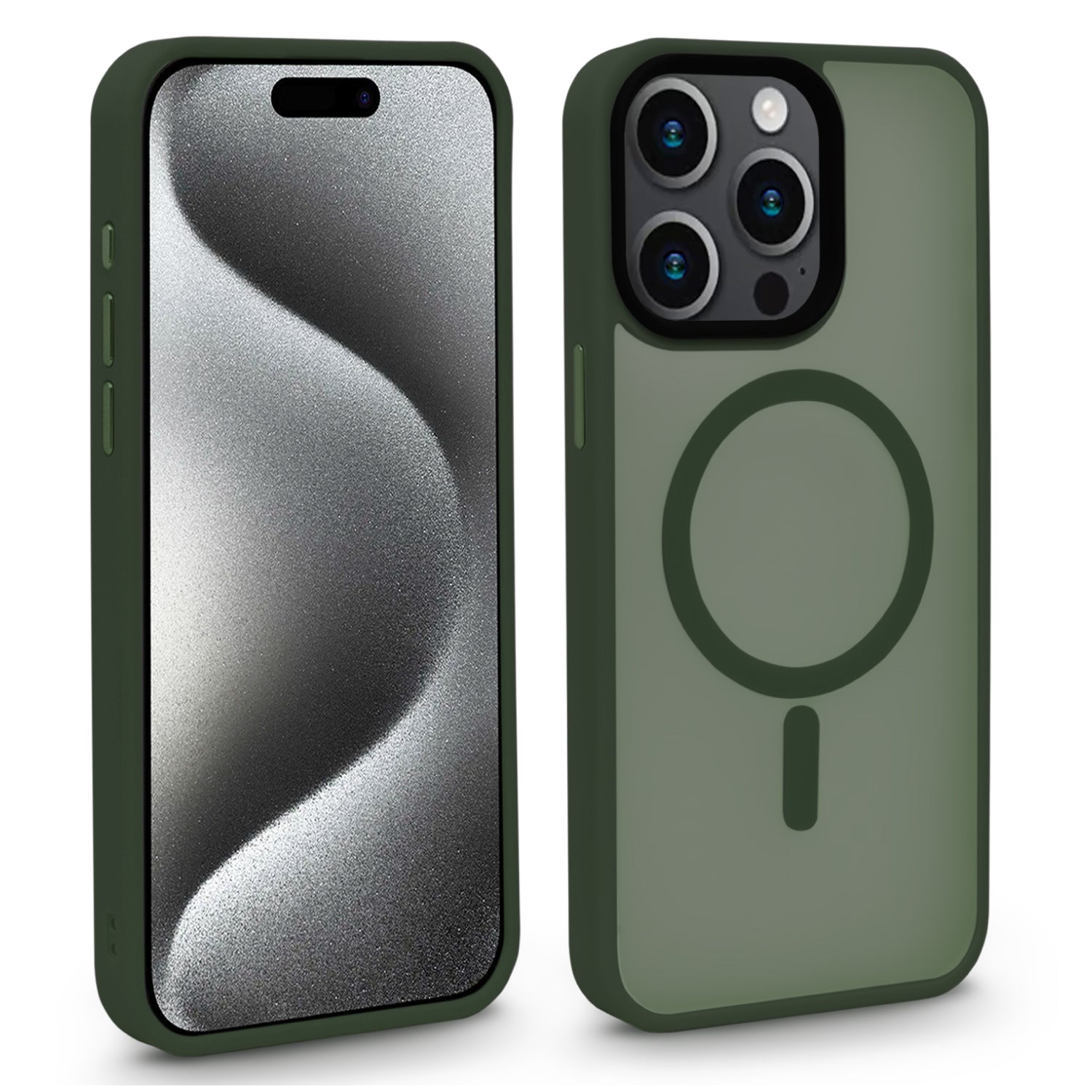 Translucent Phone Case for iPhone 15 Pro Max | Dark Green