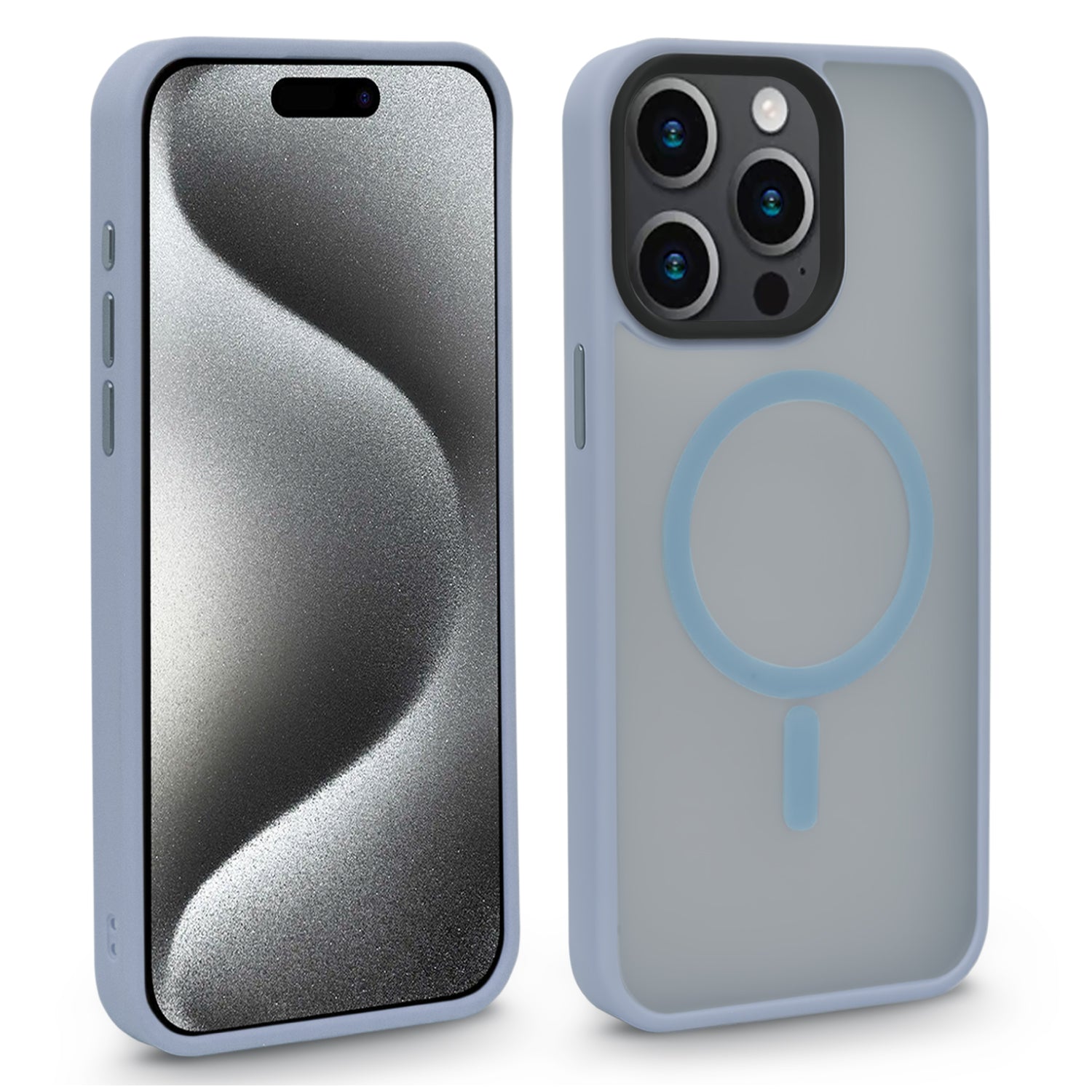 Translucent Phone Case for iPhone 15 Pro Max | Grey Blue