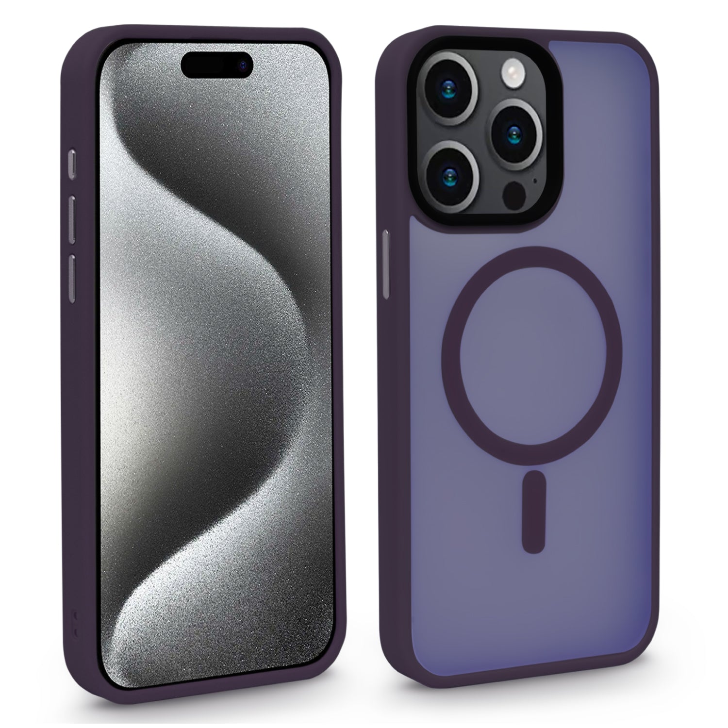 Translucent Phone Case for iPhone 15 Pro Max | Dark Purple